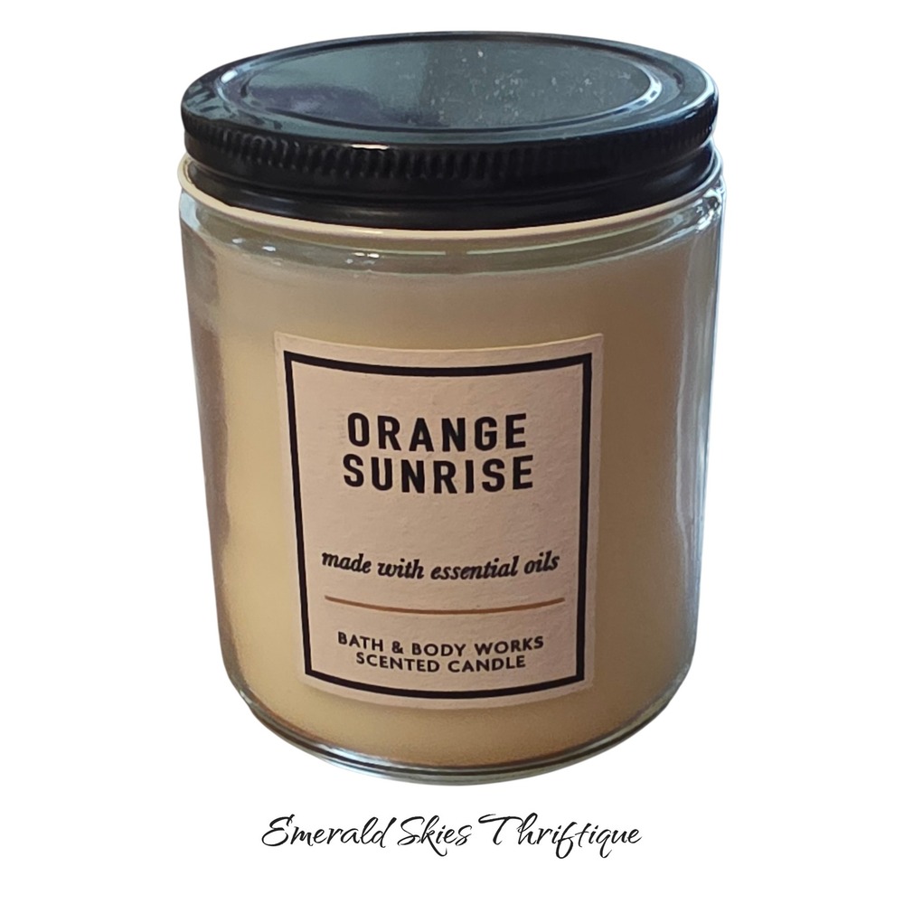 Bath & body works single wick mason jar candle orange sunrise free ship